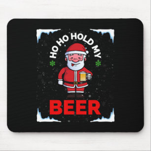 Christmas In July Ho Ho Hold My Beer Santa Summer Mouse Mat