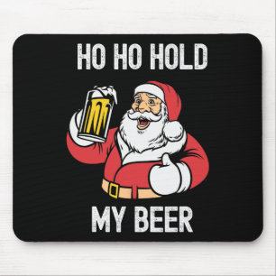 Christmas In July Ho Ho Hold My Beer Santa Summer Mouse Mat