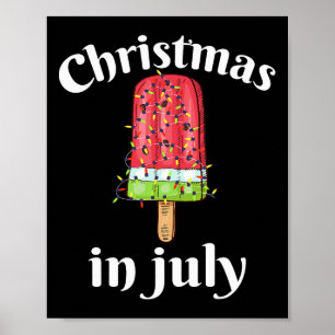 Christmas In July Ice Cream Christmas Tree Summer Poster