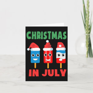 Christmas In July Ice Pops In Santa Hat Kids Toddl Card