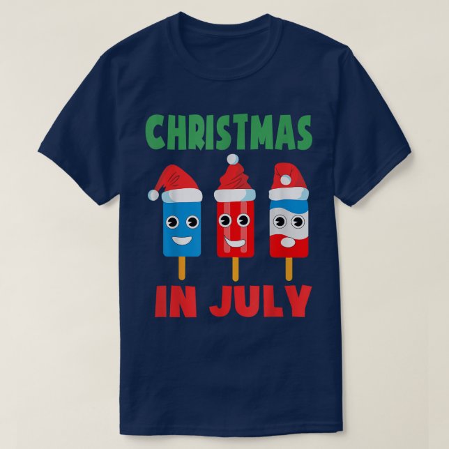 Christmas In July Ice Pops In Santa Hat Kids Toddl T-Shirt (Design Front)