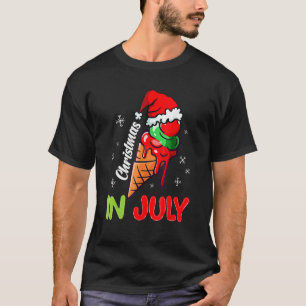 Christmas In July  Icecream Santa Hat Summer Vacat T-Shirt