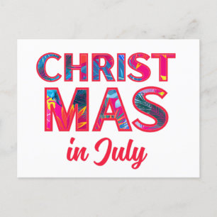 CHRISTMAS IN JULY INVITATION POSTCARD