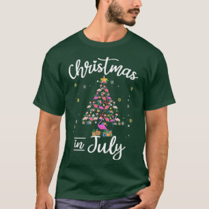 Christmas In July Let's Get Lit Christmas Tree Fla T-Shirt