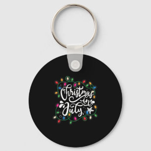 Christmas In July Lights Funny Summer Xmas Men Wom Key Ring