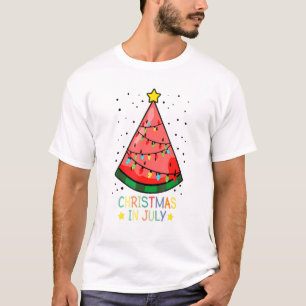 Christmas In July Melon Christmas Tree Summer T-Shirt