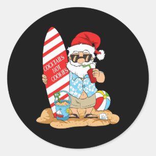Christmas In July Men Women Tails Not Cookies Surf Classic Round Sticker