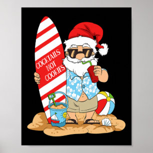 Christmas In July Men Women Tails Not Cookies Surf Poster