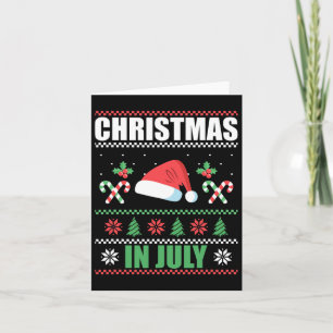 Christmas In July Merry Christmas Summer Funny San Card