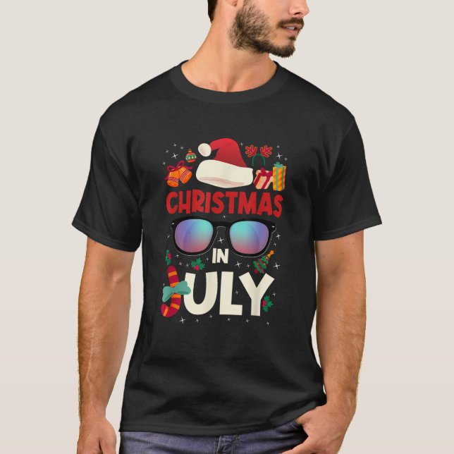 Christmas in July Merry Christmas Summer Funny San T-Shirt (Front)