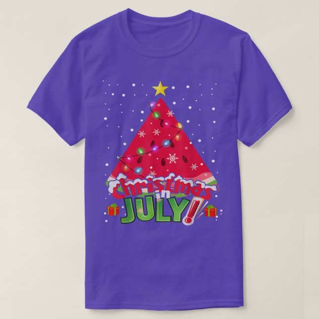 Christmas In July Merry Watermelon Summer Vacation T-Shirt (Design Front)