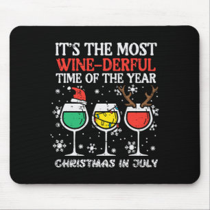 Christmas In July Most Winederful Time Funny Xmas Mouse Mat