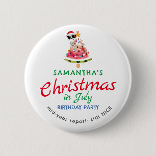 Christmas in July Naughty or Nice Toddler Birthday 6 Cm Round Badge