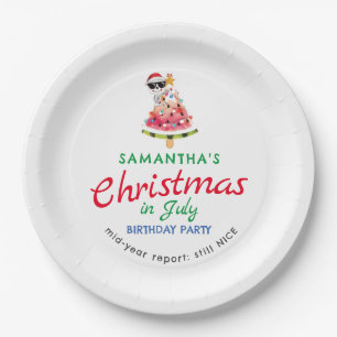 Christmas in July Naughty or Nice Toddler Birthday Paper Plate