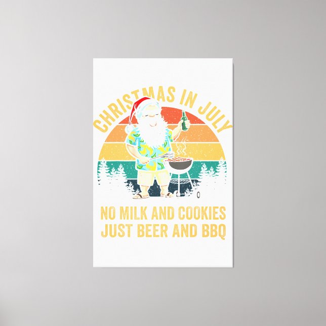 Christmas In July No Cookies Just Cocktails Summer Canvas Print (Front)
