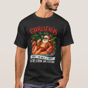 Christmas In July Palm Tree Beach Summer Hawaii Sa T-Shirt