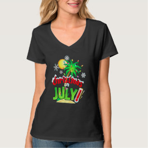 Christmas In July Palm Tree Christmas Lights Summe T-Shirt