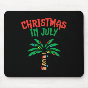 Christmas In July Palm Tree Lights Tropical Summer Mouse Mat
