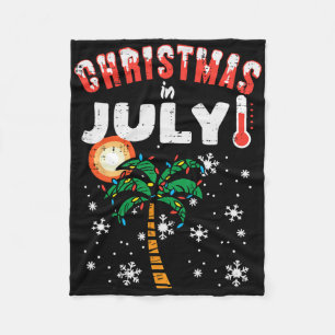 Christmas In July Palm Tree Xmas Beach Summer Men Fleece Blanket