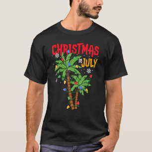 Christmas In July Palm Tree Xmas Tree Tropical Haw T-Shirt