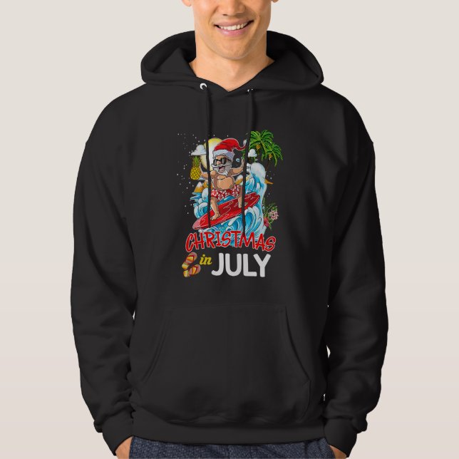 Christmas In July Party Costume Clothing Santa Sur Hoodie (Front)