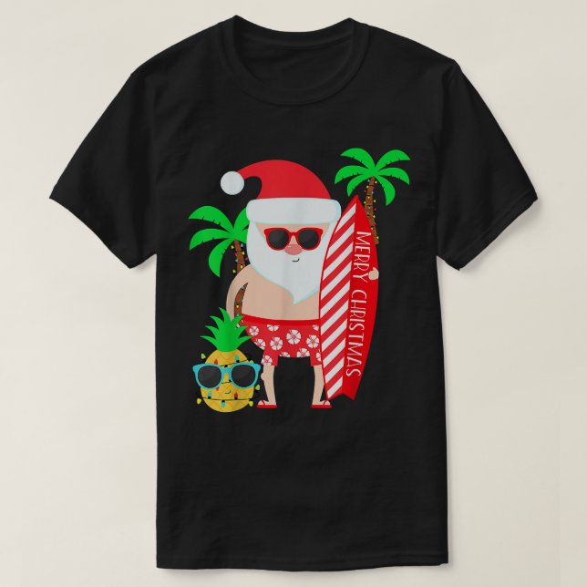 Christmas In July Party Costume Clothing Santa Sur T-Shirt (Design Front)