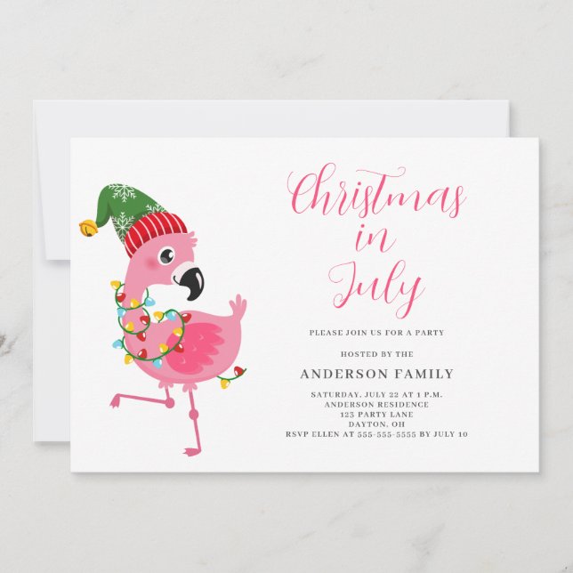 Christmas In July Party Invitation (Front)