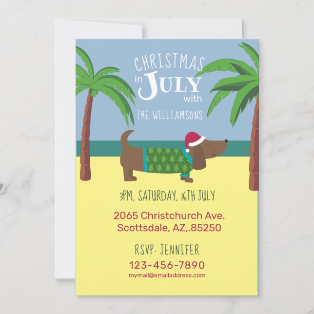 Christmas in July Party Invitation (Front)