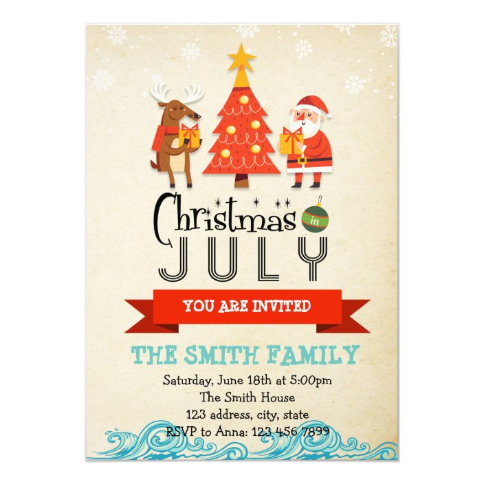 Christmas in july party invitation | Zazzle.co.uk