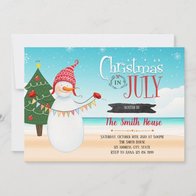 Christmas in july party invitation (Front)