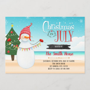 Christmas in july party invitation