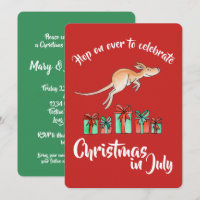 Christmas in July party kangaroo hop over