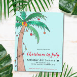 Christmas In July Party Palm Budget Invitation<br><div class="desc">Christmas In July Party Palm Budget Invitation. Invite family and friends to your Christmas Themed Summer Party with these fun festive invitations. They feature a watercolor of a decorated palm tree. Customise these party invitations with your details, change the word Celebration to Party or BBQ if you wish. All the...</div>