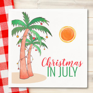 Christmas in July Party Palm Trees Napkins