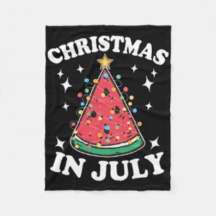 Christmas In July Party Watermelon Christmas Tree Fleece Blanket
