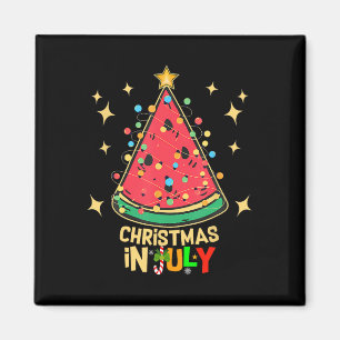 Christmas In July Party Watermelon Christmas Tree Magnet