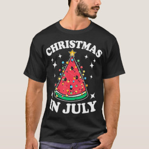 Christmas In July Party Watermelon Christmas Tree T-Shirt