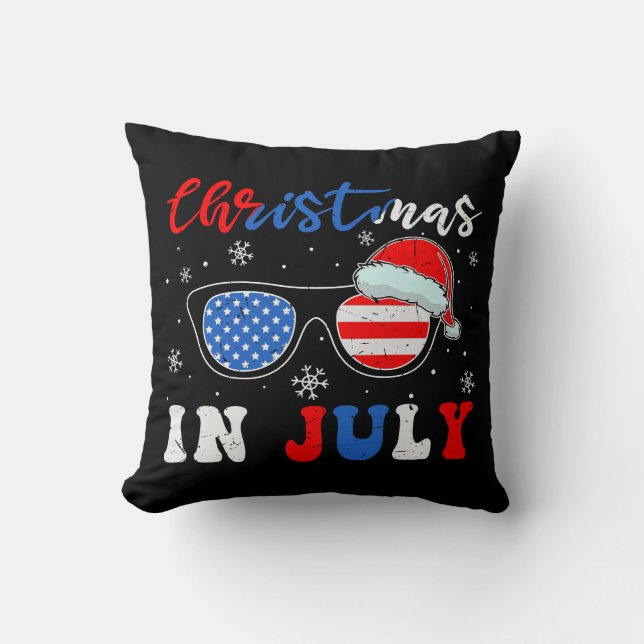 "Christmas in July" – Patriotic Sunglasses  Cushion (Front)