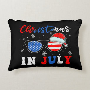 "Christmas in July" – Patriotic Sunglasses Decorative Cushion