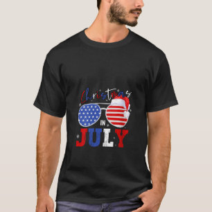 Christmas In July Patriotic USA Sunglasses Women M T-Shirt