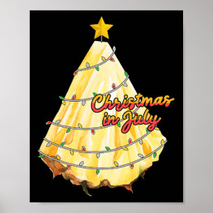 Christmas In July Pineapple Christmas Tree Summer Poster