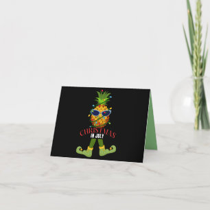 Christmas in July Pineapple Elf Matching Greetings Thank You Card