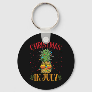 Christmas In July Pineapple Summer Holiday Key Ring