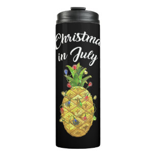 Christmas In July Pineapple Xmas Tree Lights Thermal Tumbler