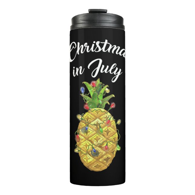 Christmas In July Pineapple Xmas Tree Lights Thermal Tumbler (Front)