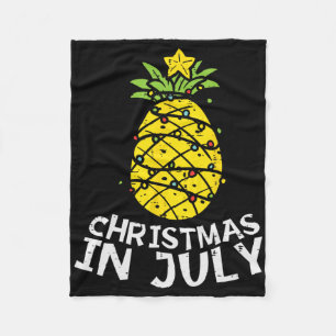 Christmas In July Pineapple Xmas Tree Summer Men W Fleece Blanket