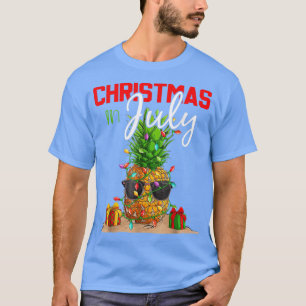 Christmas In July Pineapple Xmas Tree Summer Vaca T-Shirt