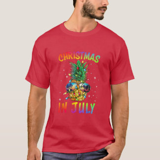 Christmas In July  Pineapple Xmas Tree Summer Vaca T-Shirt
