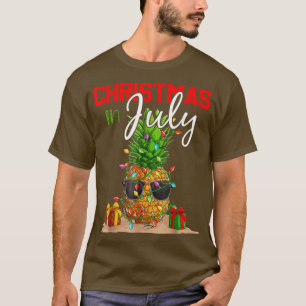 Christmas In July Pineapple Xmas Tree Summer Vaca T-Shirt