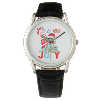 Christmas in July Pink Flamingo Funny Xmas Men Wom Watch